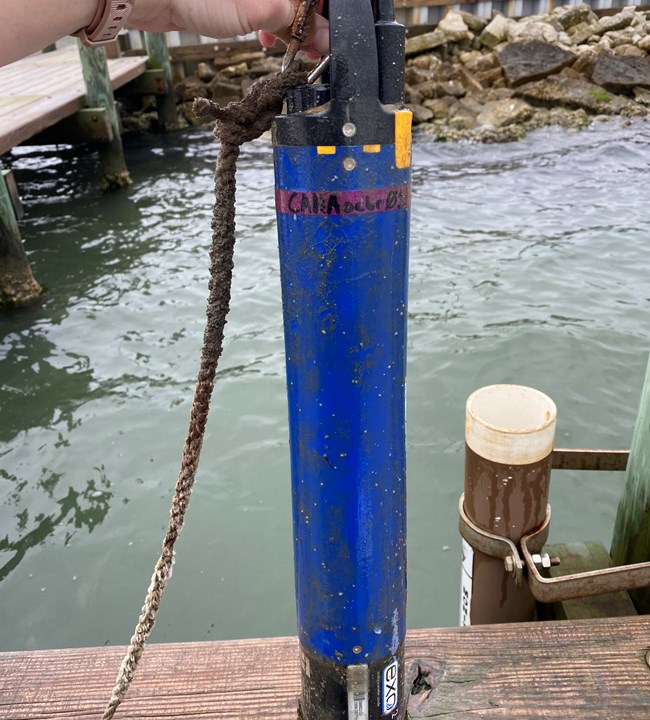Sonde from CAHA a data sonde on a dock