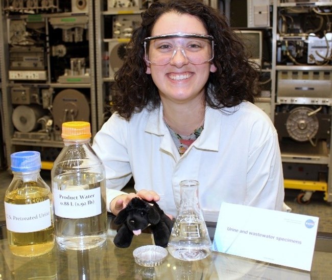 taste test scientist with toy dog