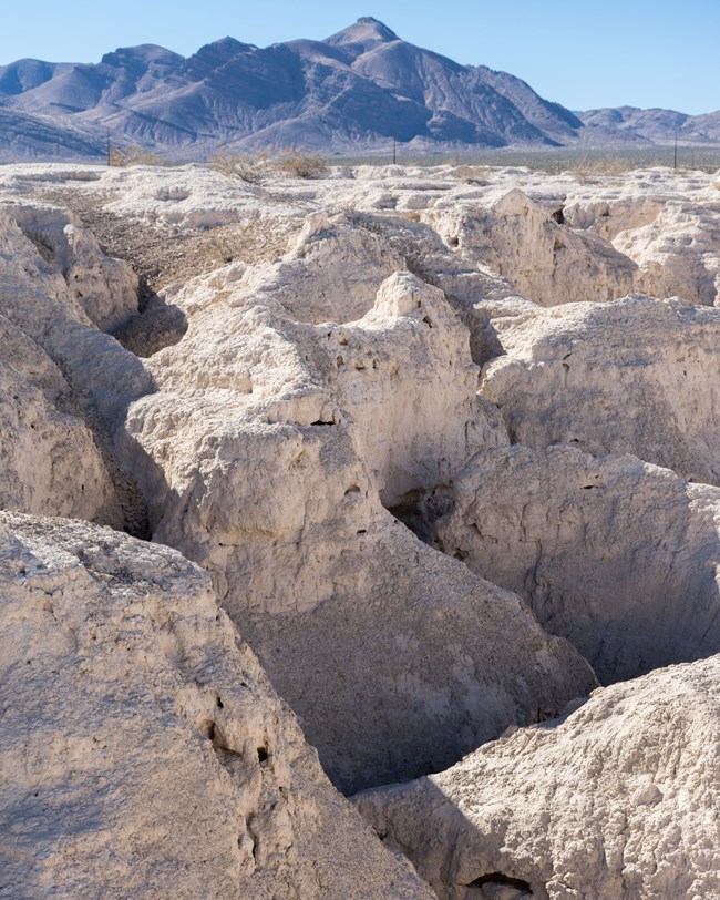 arroyo with mountains in distance