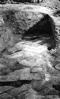 tuma2fig4 Excavated brick floor.