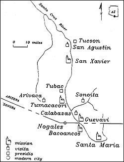 Line drawn map.