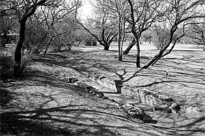 Small canal lined with concrete.