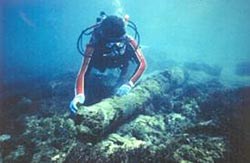 Urca de Lima Diver inspecting the Urca de Lima