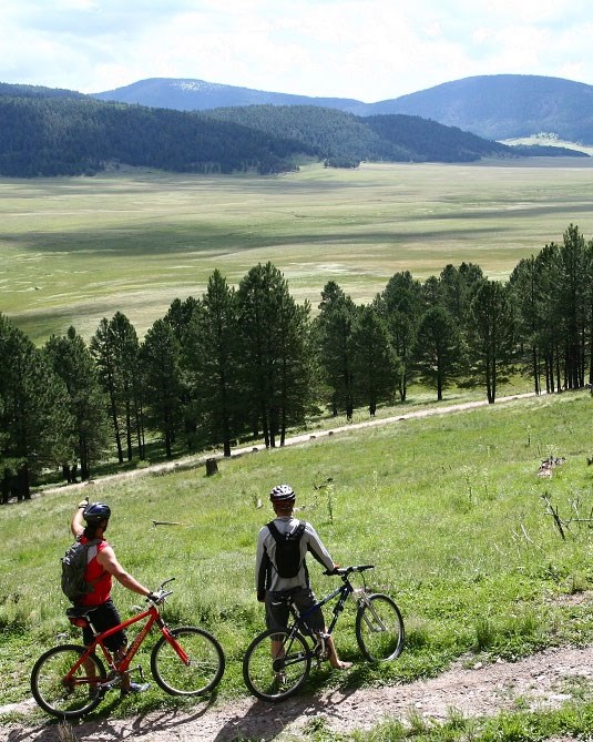 cyclist at valley viewpoint