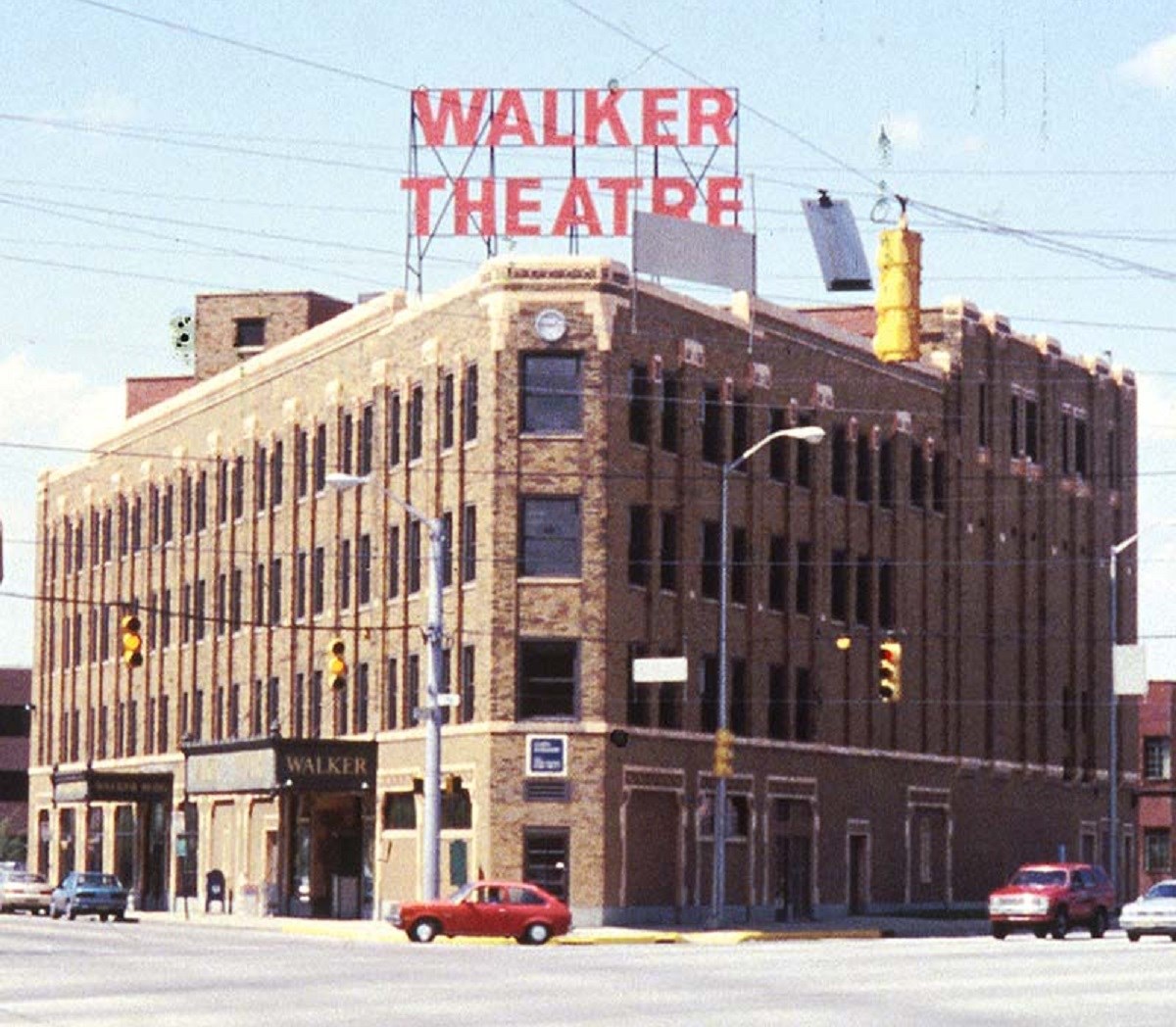 Large four-story brick building.