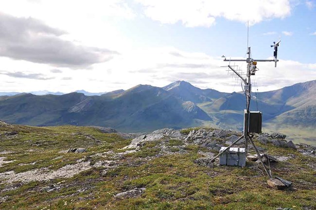 A weather station in the mountains.