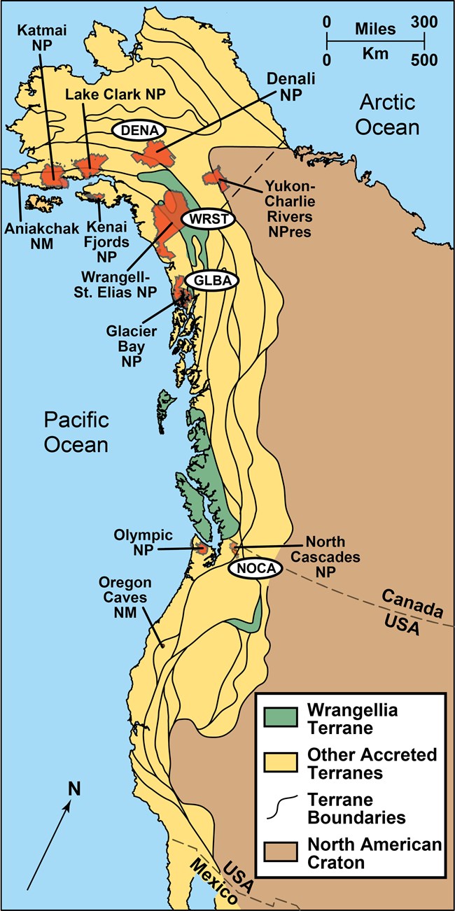 map of western u.s. showing accreted terranes