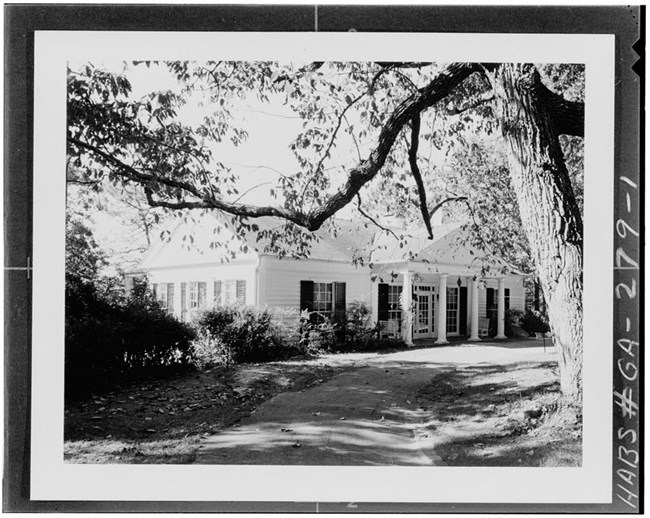 Exterior view of a white house