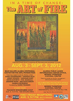 lt= Poster for The Art of Fire exhibit.