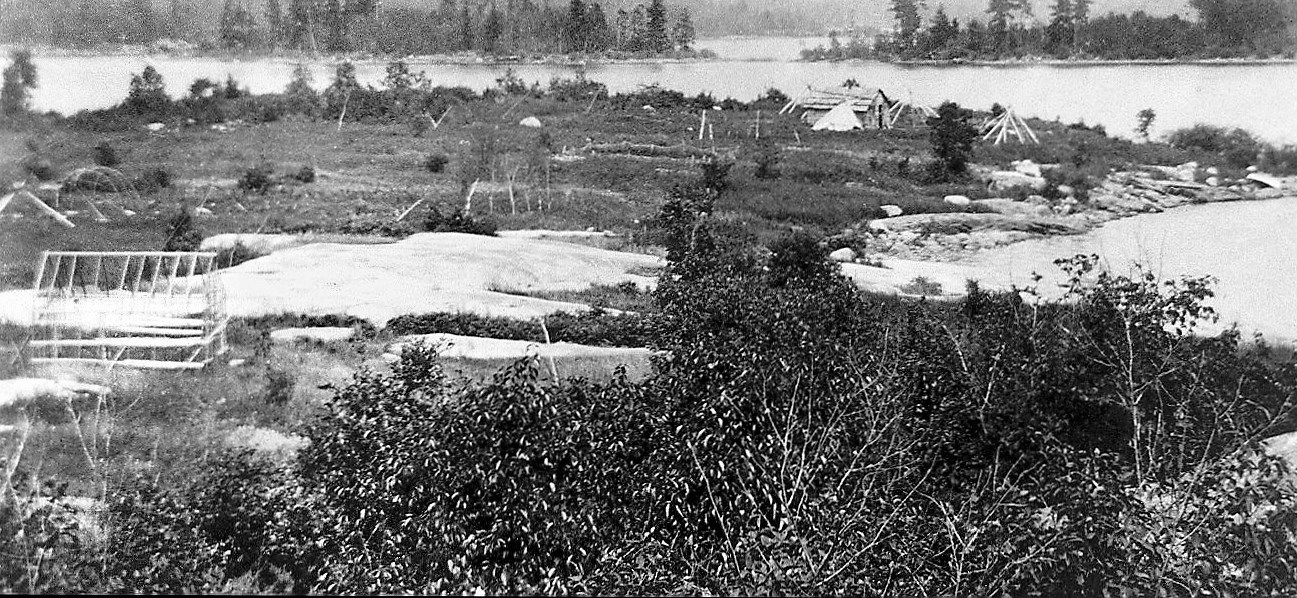 woodenfrogs island frameworks of wigwams, tipis, and a log house