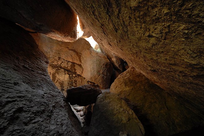 Photo of the interior of balconies cave