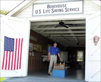 Interpretation Volunteer at the US Life-Saving Service Boathouse. 40kb Interpretation Volunteer at the US Life-Saving Service Boathouse. 40kb