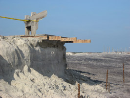 Boardwalk damage from November, 2009 storm. 37kb