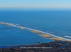 Overwash north of the Coast Guard Station due to nor'easter Jonas