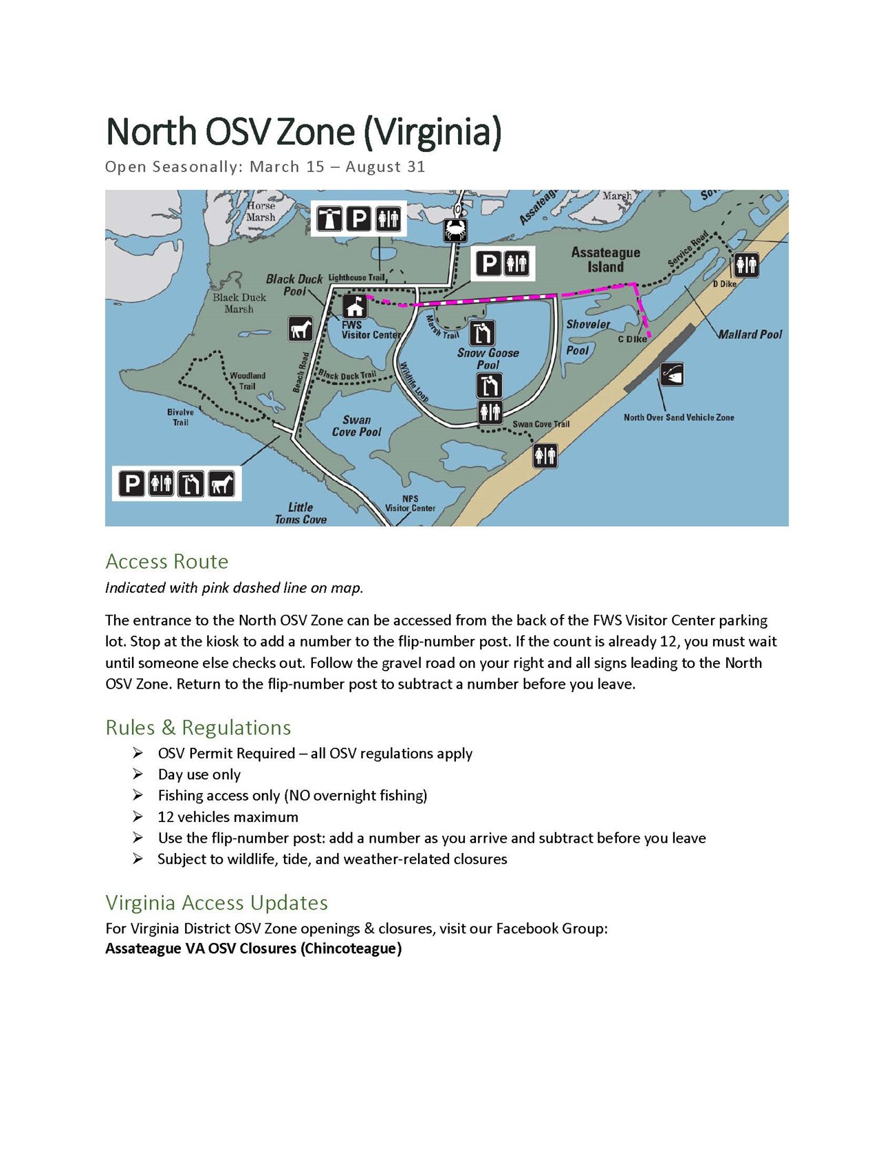 North Over Sand Vehicle (OSV) Zone Map and Regulations