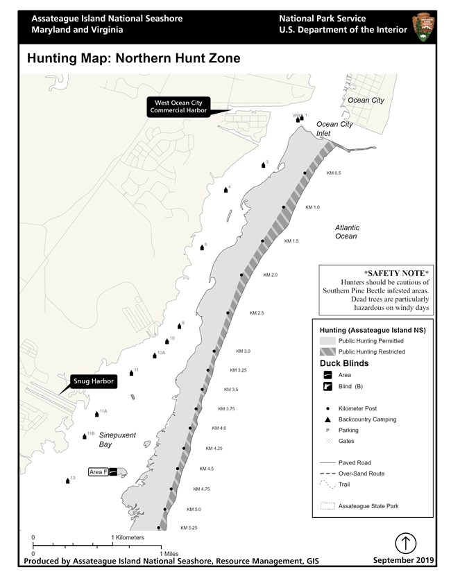 Md Blind Site Map Hunting Zones - Assateague Island National Seashore (U.s. National Park  Service)