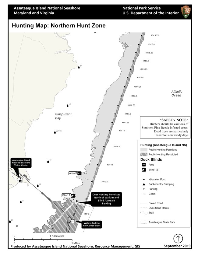 Md Blind Site Map Hunting Zones - Assateague Island National Seashore (U.s. National Park  Service)