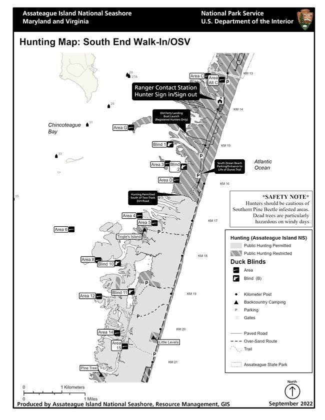 Hunting Zones Assateague Island National Seashore (U.S. National Park