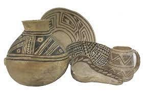 Black-on-white pottery