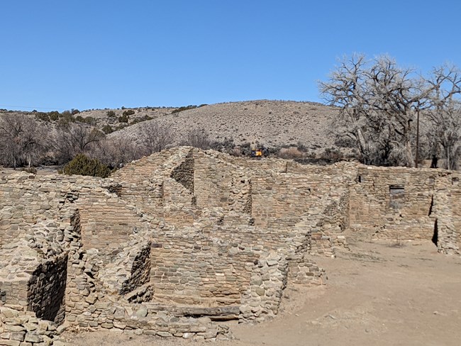 A view of Aztec West and the North Mesa, composed of glacial sediments.