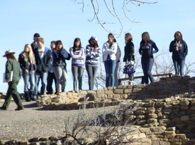 lt= KCHS students touring with Ranger Marie
