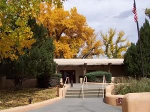 Front of Aztec Ruins visitor center