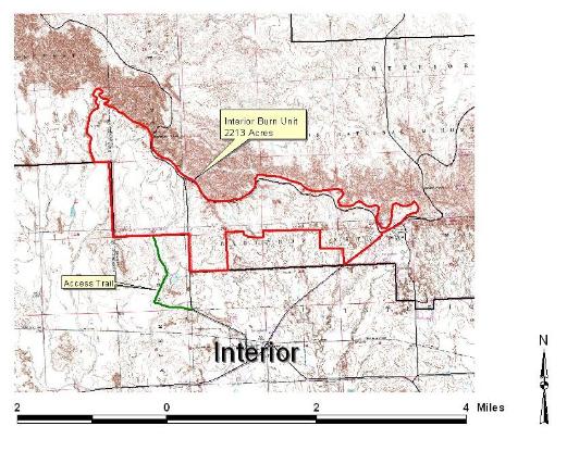 Map showing the location of the prescribed burn.