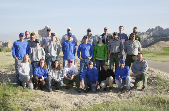 Members of the EPMT at training in Badlands National Park.