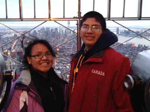 Dwan Wilcox and Earl Henry Lamont enjoy the view from atop the Empire State Building in New York City.