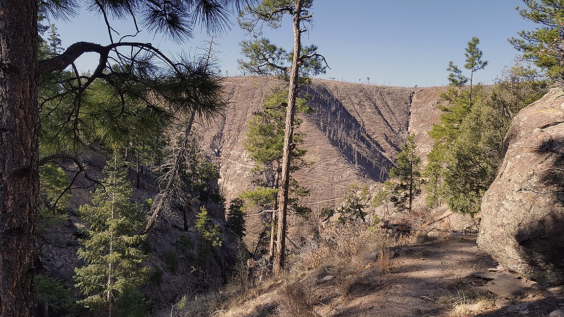 on the rim of Frijoles Canyon