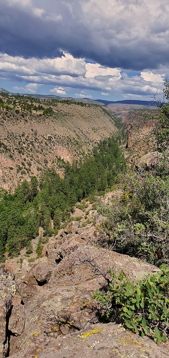 view up frijoles canyon