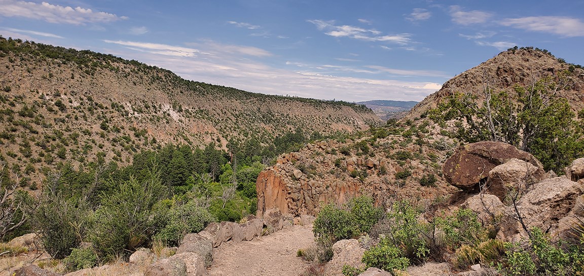 view up frijoles canyon