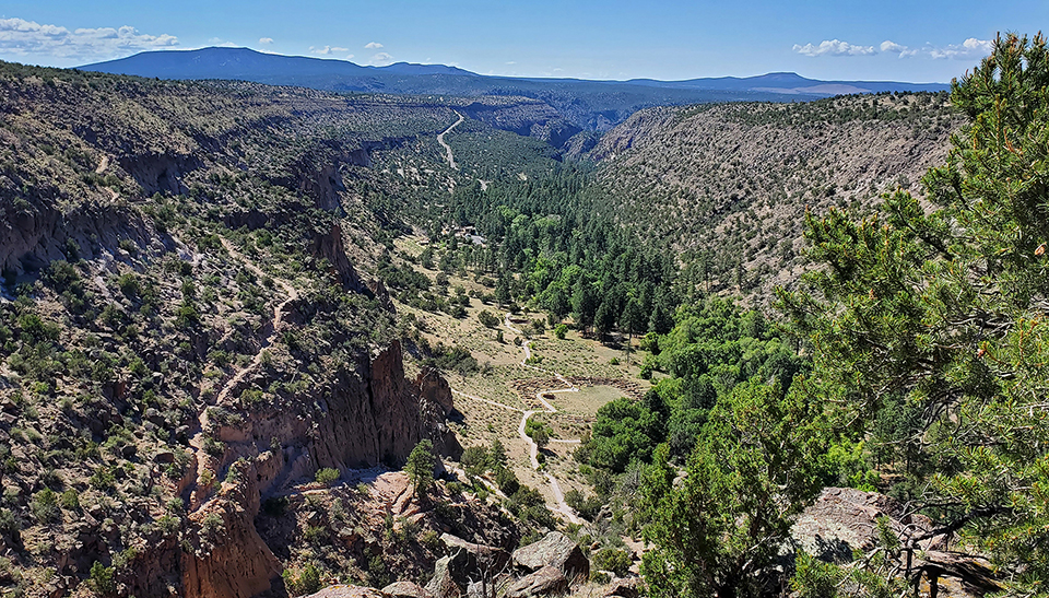 frijoles canyon from tyuonyi overlook