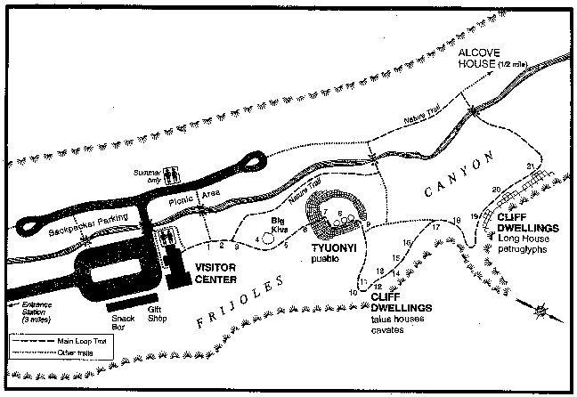 Bandelier National Monument Map Main Loop Trail Map - Bandelier National Monument (U.s. National Park  Service)