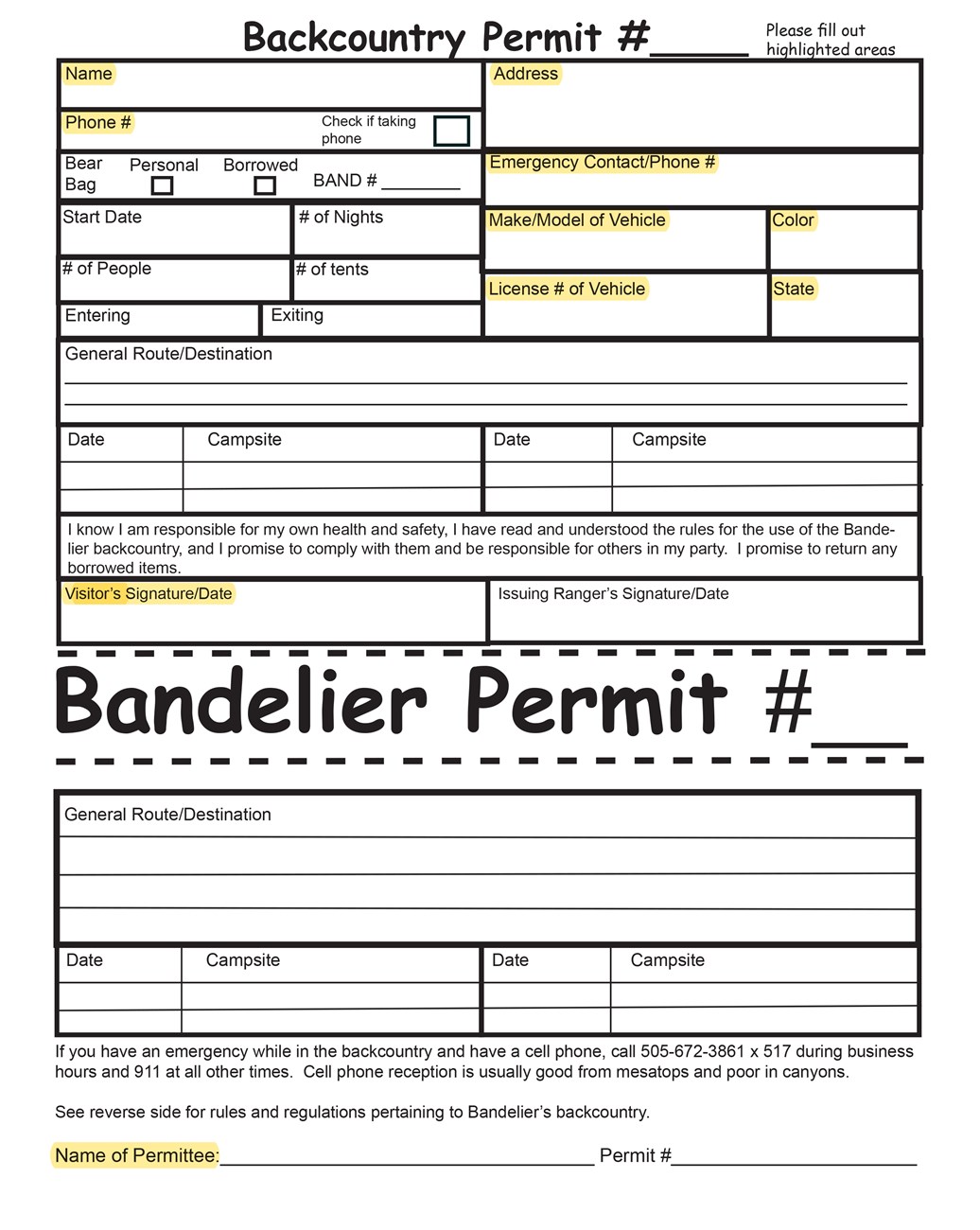 backcountry permit