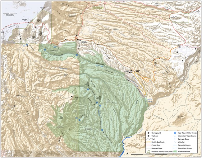 Bandelier National Monument Map Longer Hikes - Bandelier National Monument (U.s. National Park Service)