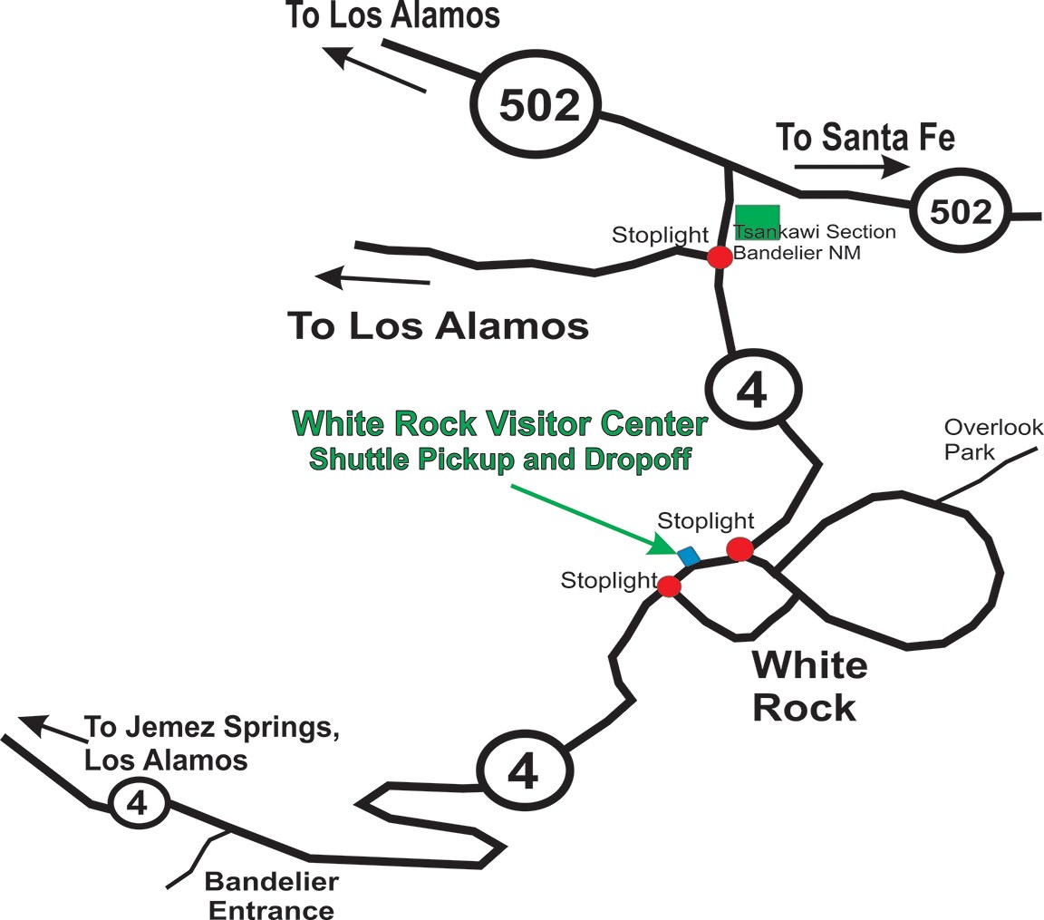 a map shows the location to pick up a shuttle bus