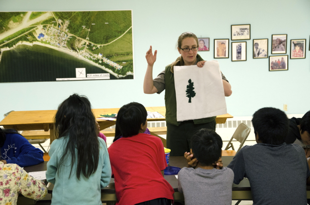 Ranger Jenn Introduces the National Park Service by an Arrowhead Match-up Activity