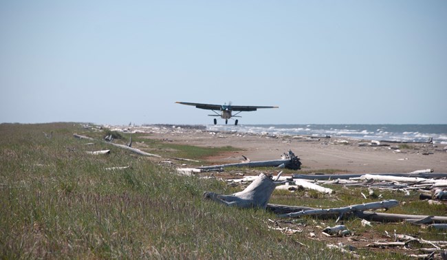 Plane Taking Off the Beach