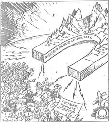 1944 cartoon regarding the opening of the park
