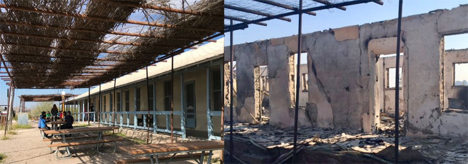 La Harmonia Store before and after the 2019 fire
