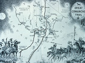 Stylized map of the Comanche Trail Stylized map of the Comanche Trail