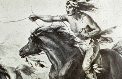 Comanche on horseback