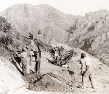 CCC crew constructing the road into the Chisos Basin
