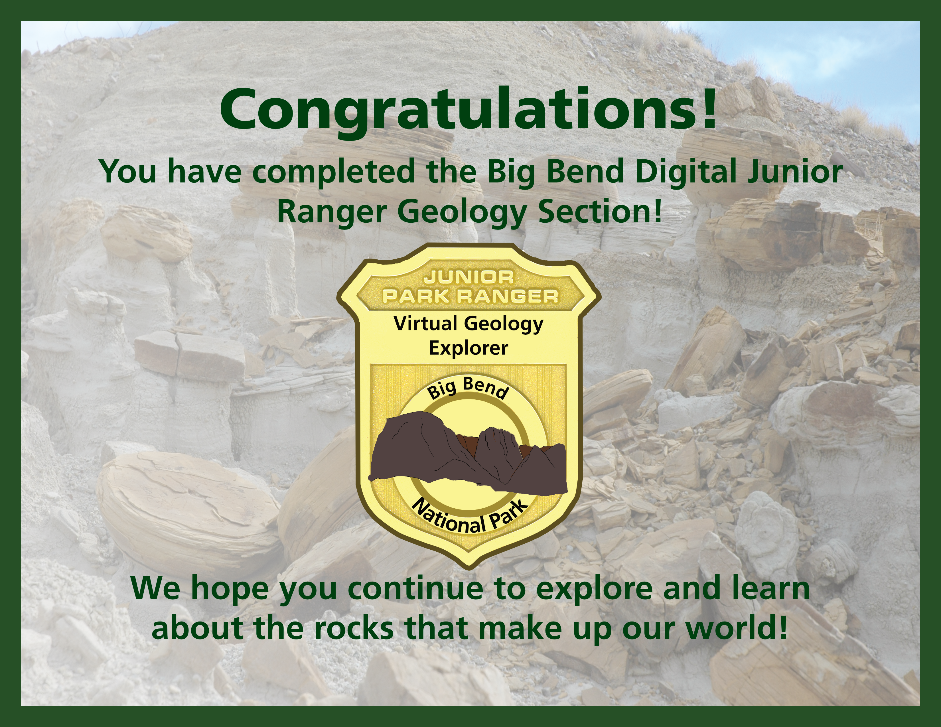 Big Bend Digital Junior Ranger - Big Bend National Park (U.S. 