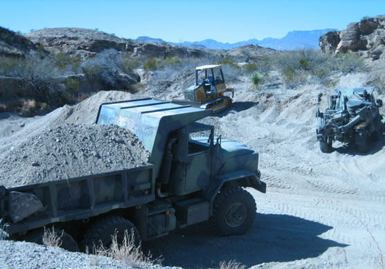 Heavy equipment on the River Road East