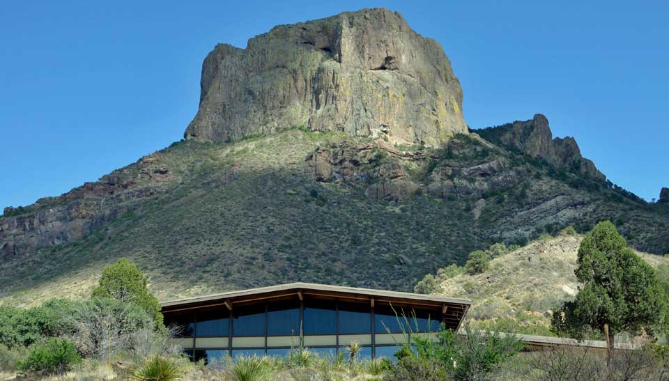 Chisos Mountains Lodge is located at the base of Casa Grande peak. Chisos Mountains Lodge is located at the base of Casa Grande peak.