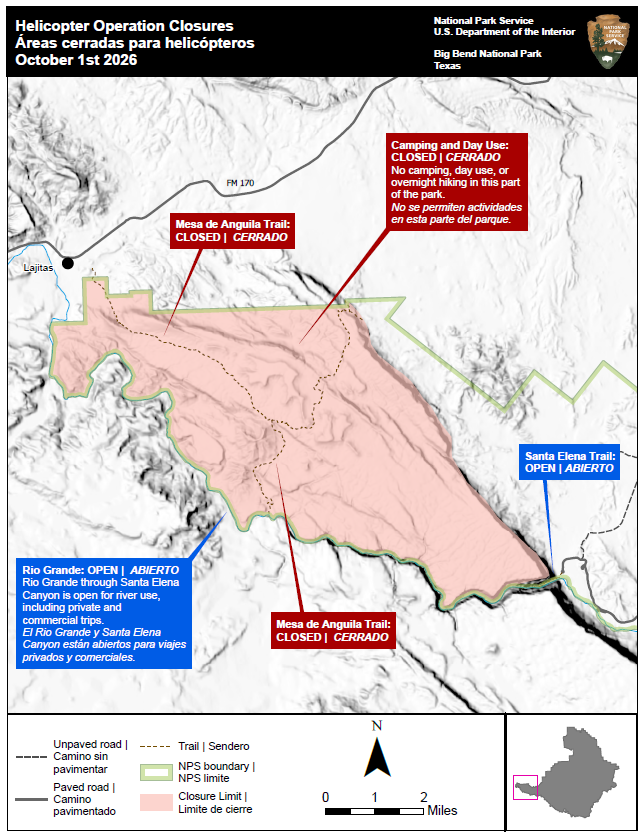 Helicopter Operation Closure Map Oct 2026