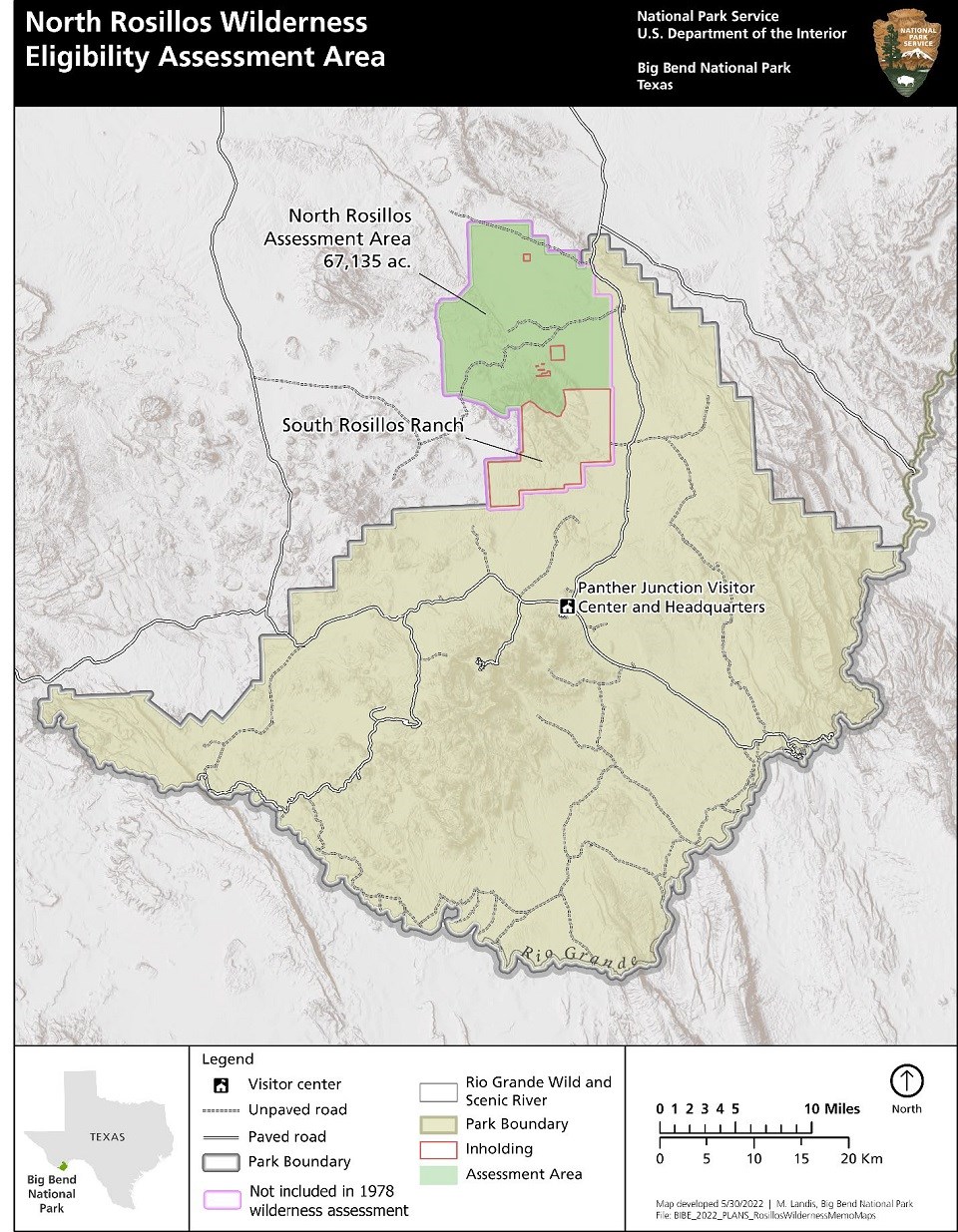 Rosillos Wilderness Eligibility Map
