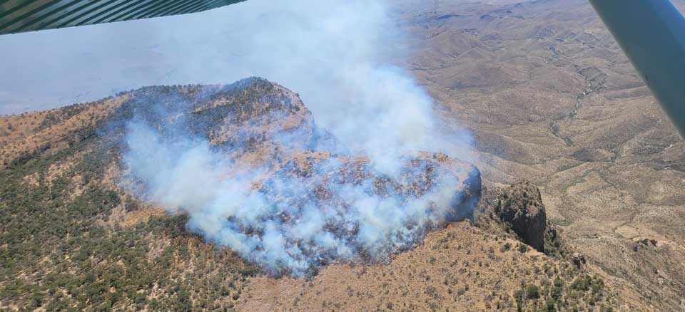 South Rim Fire aerial view on 4-20